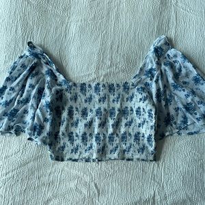 Off Shoulder Floral Shirt